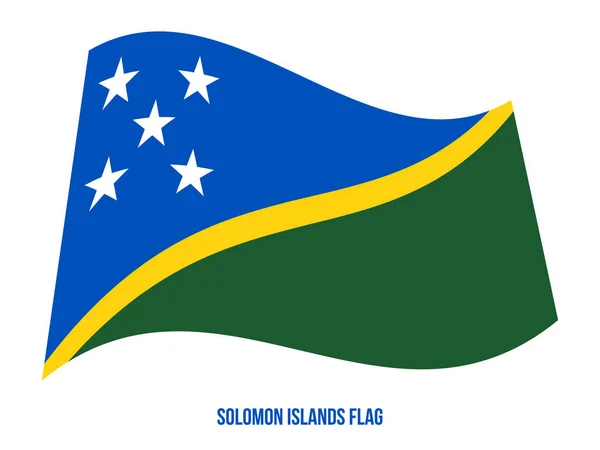 Illustration vectorielle du drapeau des Îles Salomon sur fond blanc. Drapeau national des Îles Salomon . — Image vectorielle