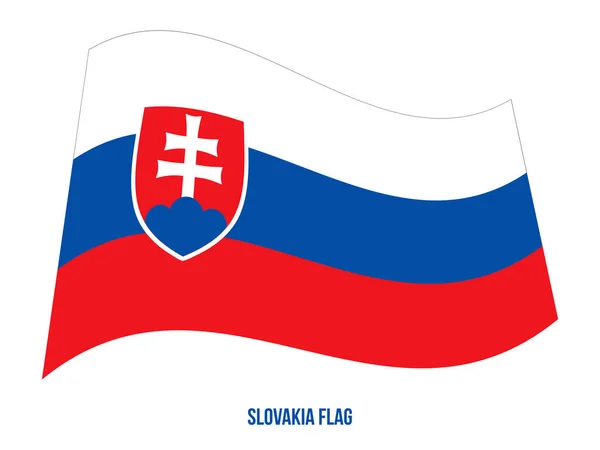 Slovakia Flag Waving Vector Illustration on White Background. Slovakia National Flag. — Stock Vector