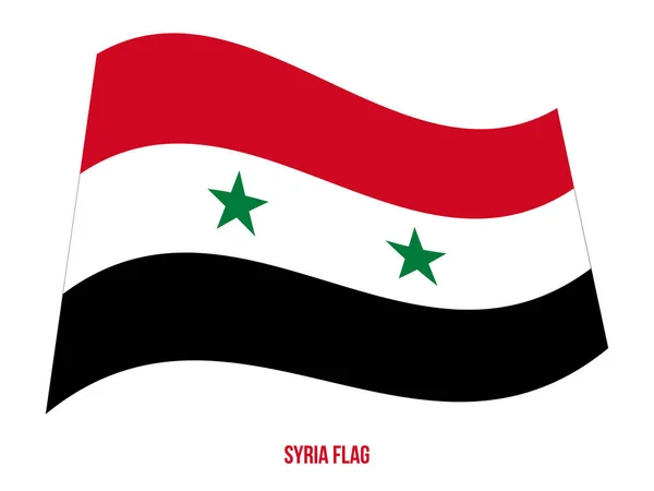 Сирийский флаг размахивает векторной иллюстрацией на белом фоне. Государственный флаг Сирии . — стоковый вектор
