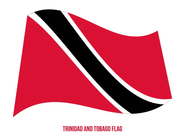 Trinidad und Tobago Flagge schwenkende Vektorillustration auf weißem Hintergrund. Nationalflagge — Stockvektor