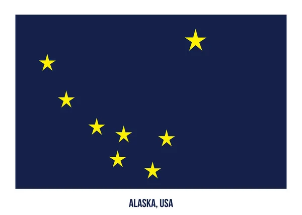 Alaska Flag Vector Illustration on White Background (en inglés). Estados Unidos Bandera del Estado — Archivo Imágenes Vectoriales