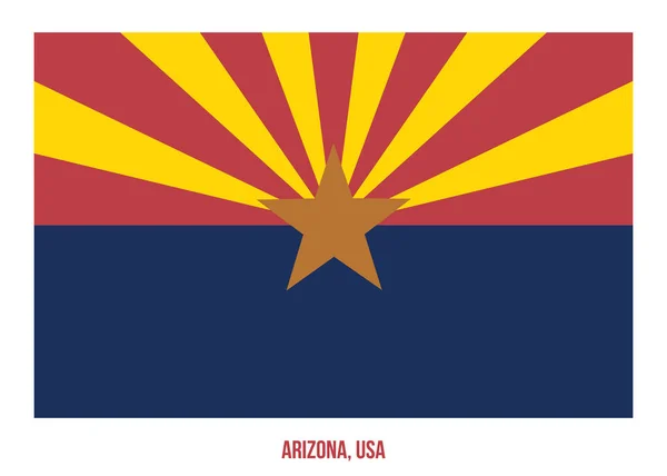 Illustration vectorielle du drapeau de l'Arizona sur fond blanc. Drapeau de l'État américain — Image vectorielle