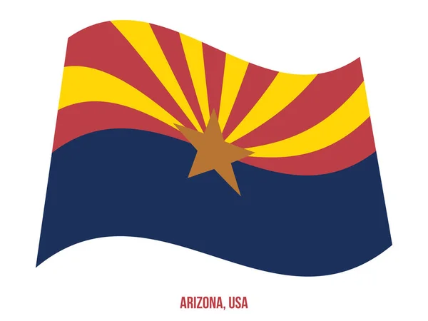 Illustration vectorielle du drapeau de l'Arizona sur fond blanc. Drapeau de l'État américain — Image vectorielle