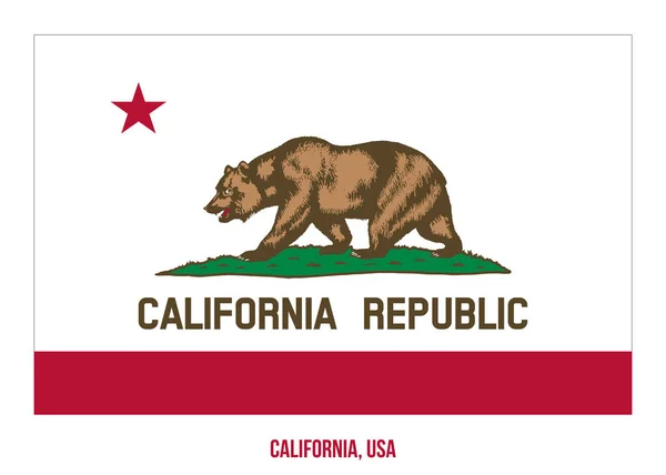 California Flag Vector Illustration na bílém pozadí. Příznak stavu USA — Stockový vektor