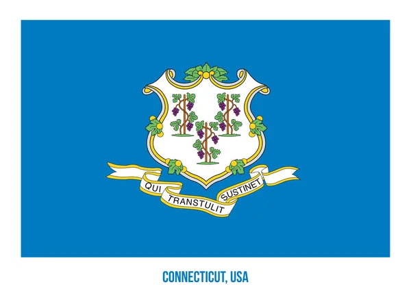 Connecticut flagga vektor Illustration på vit bakgrund. Usa-flaggstat — Stock vektor