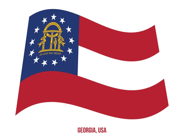 Georgia Flagga Viftande Vektor Illustration på Vit Bakgrund. Usa-flaggstat — Stock vektor