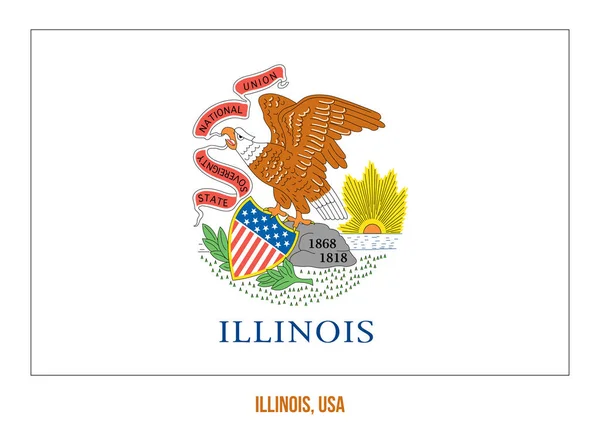 Illinois Flag Vector Illustration on White Background. USA State Flag — Stock Vector