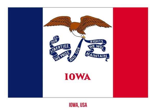 Beyaz Arkaplanda Iowa Flag Vector Illustration. Usa Eyaleti Bayrağı