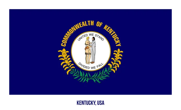 Beyaz Arkaplanda Kentucky Flag Vector Illustration. Usa Eyaleti Bayrağı