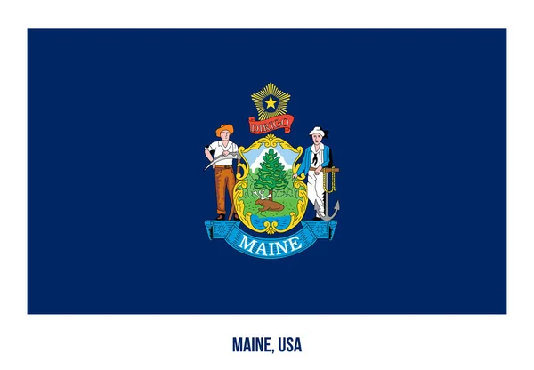 Maine Flag Vektor Illustration på Vit Bakgrund. Usa-flaggstat — Stock vektor
