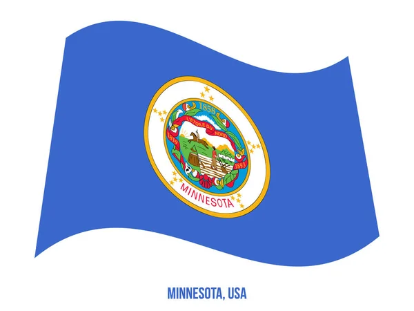 미네소타 깃발, 흰 배경 위에 벡터 그림흔들기. 미국의 국기 — 스톡 벡터