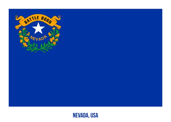 Nevada Flag Vector Illustration Beyaz Arkaplanda. Usa Eyaleti Bayrağı