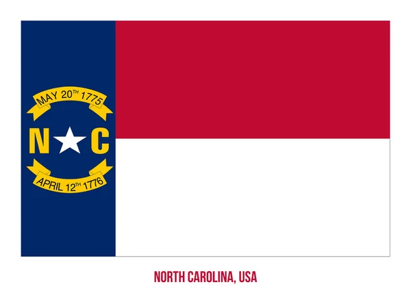 North Carolina flagga vektor Illustration på vit bakgrund. Usa-flaggstat — Stock vektor