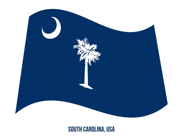 Jižní Karolína vlajka mávání vektorové ilustrace na bílém pozadí. Příznak stavu USA — Stockový vektor