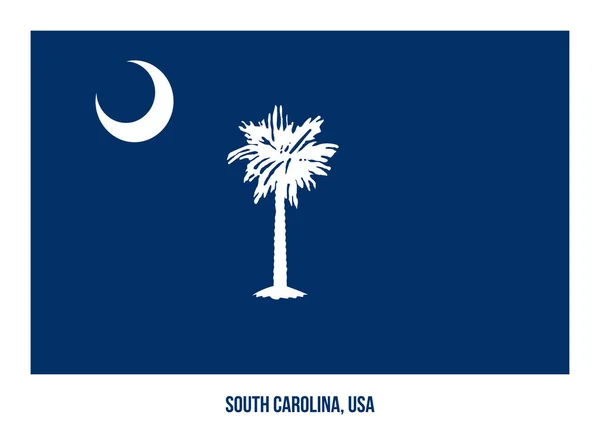 Illustration vectorielle du drapeau de Caroline du Sud sur fond blanc. Drapeau de l'État américain — Image vectorielle