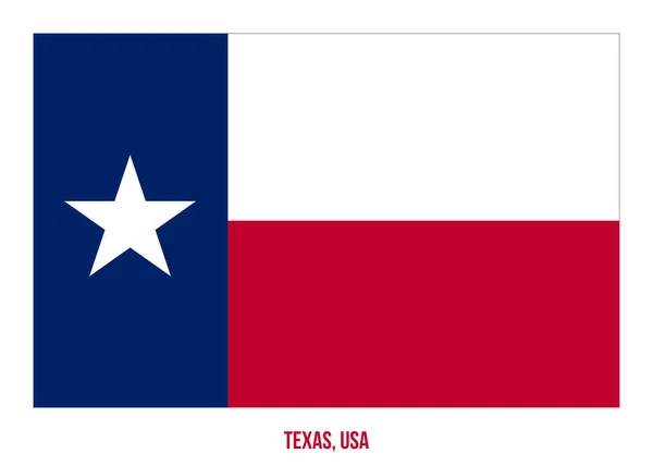 Illustration vectorielle du drapeau texan sur fond blanc. Drapeau de l'État américain — Image vectorielle