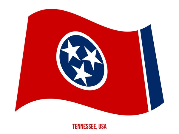 Tennessee Flaga Macha Wektor Ilustracja na białym tle. Państwo bandery USA — Wektor stockowy