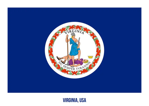 Beyaz Arkaplanda Virginia Flag Vector Illustration. Usa Eyaleti Bayrağı