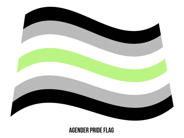 Agender Pride Flag Waving Vector Illustration Dirancang dengan Skema Warna yang Benar - Stok Vektor