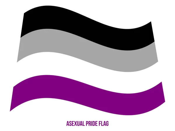 Illustration vectorielle d'agitation de drapeau de fierté asexuée conçue avec le schéma de couleur correct — Image vectorielle