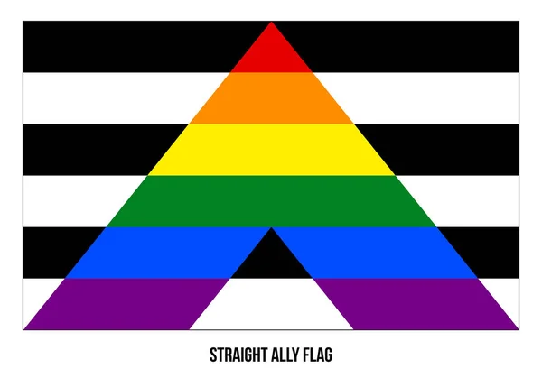 Straight Ally Flag Vector Illustration Designed with Correct Color Scheme
