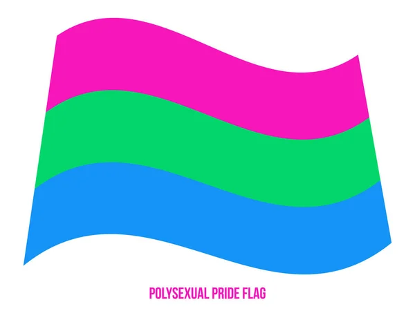 Illustration vectorielle d'agitation de drapeau de fierté polysexuelle conçue avec le schéma de couleur correct — Image vectorielle