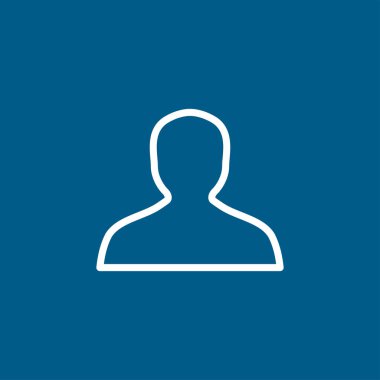 Mavi Arkaplanda Avatar Hattı Simgesi. Mavi Düz Biçim Vektör İllüstrasyonu.