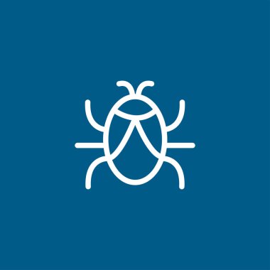 Mavi Arkaplanda Hata Hattı Simgesi. Mavi Düz Biçim Vektör İllüstrasyonu.