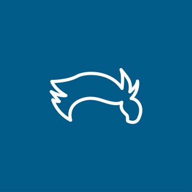 Mavi Arkaplanda Saç Tarzı Simgesi. Mavi Düz Biçim Vektör İllüstrasyonu.