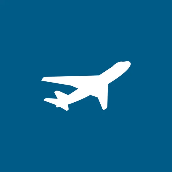 Icono Del Avión Sobre Fondo Azul Ilustración Vectores Estilo Plano — Vector de stock