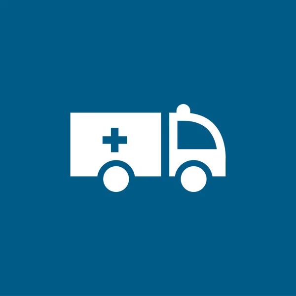 Ambulance Icon Blue Background Blue Flat Style Vector Illustration — Stock Vector