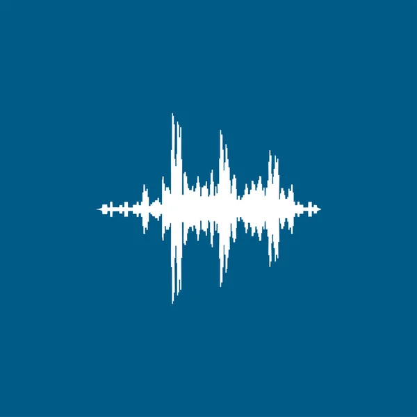 Audio Signal Icon Auf Blauem Hintergrund Blaue Flache Vektor Illustration — Stockvektor