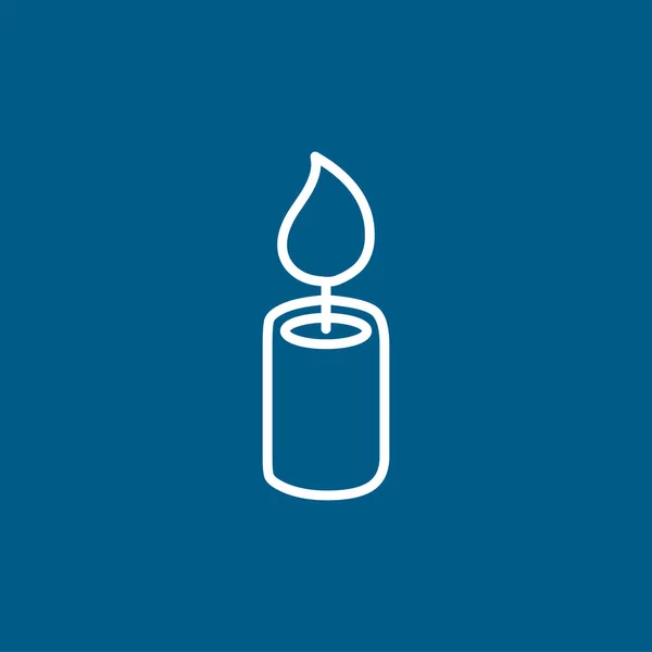 Icono Línea Velas Sobre Fondo Azul Ilustración Vectores Estilo Plano — Archivo Imágenes Vectoriales