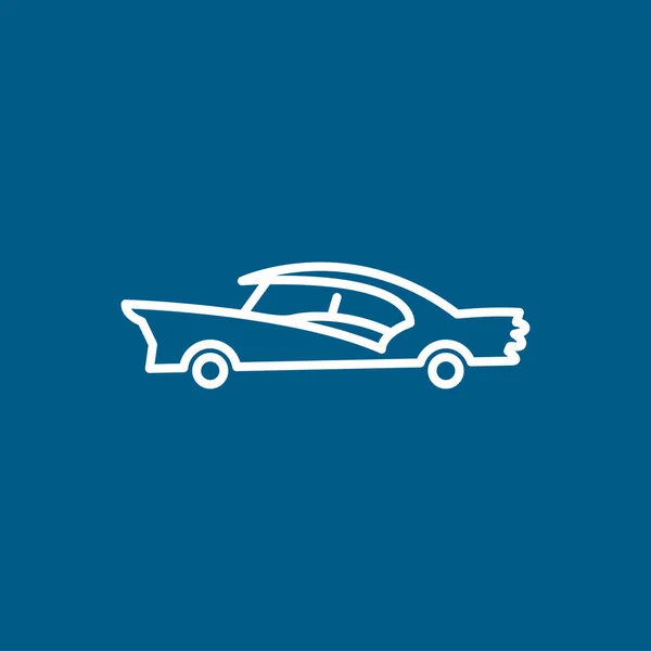 Car Line Icon Auf Blauem Hintergrund Blaue Flache Vektor Illustration — Stockvektor