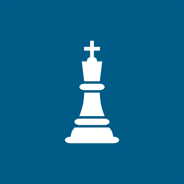 Εικονίδιο Του Βασιλιά Του Σκακιού Στο Μπλε Φόντο Μπλε Επίπεδη — Διανυσματικό Αρχείο
