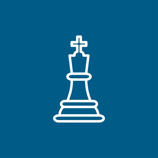 Σκακιστικό King Line Εικονίδιο Μπλε Φόντο Μπλε Επίπεδη Στυλ Εικονογράφηση — Διανυσματικό Αρχείο