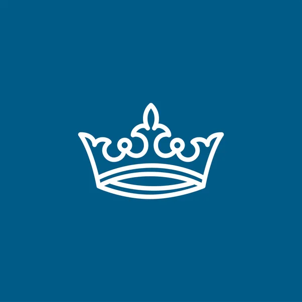 Εικονίδιο Crown Line Μπλε Φόντο Μπλε Επίπεδη Στυλ Εικονογράφηση Διάνυσμα — Διανυσματικό Αρχείο