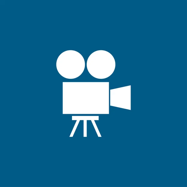Ikona Kamery Filmowej Niebieskim Tle Niebieski Styl Wektor Płaski Ilustracja — Wektor stockowy
