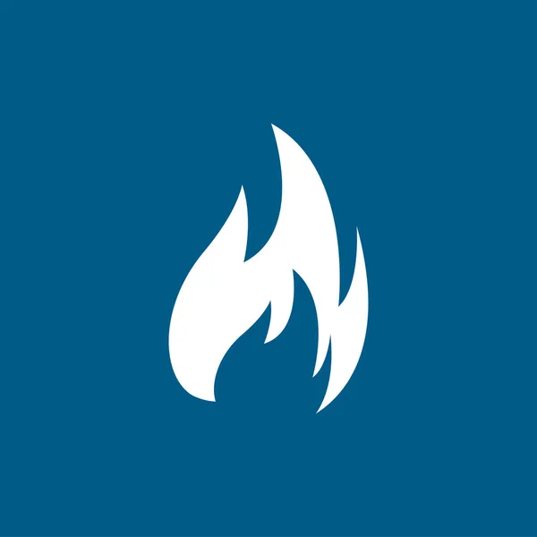Икона Огня Голубом Фоне Вектор Синего Плоского Стиля — стоковый вектор