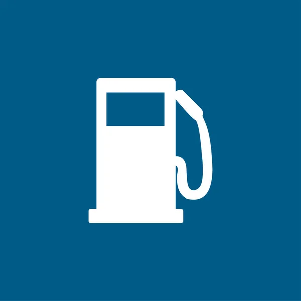 Benzinestation Icon Blauwe Achtergrond Blauwe Vlakke Stijl Vectorillustratie — Stockvector