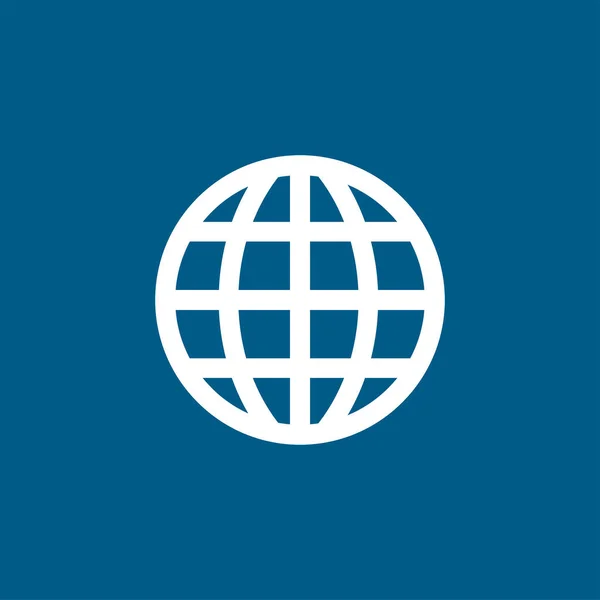 Globe Icon Sur Fond Bleu Illustration Vectorielle Style Plat Bleu — Image vectorielle