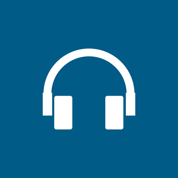 Εικονίδιο Ακουστικών Μπλε Φόντο Μπλε Επίπεδη Στυλ Εικονογράφηση Διάνυσμα — Διανυσματικό Αρχείο