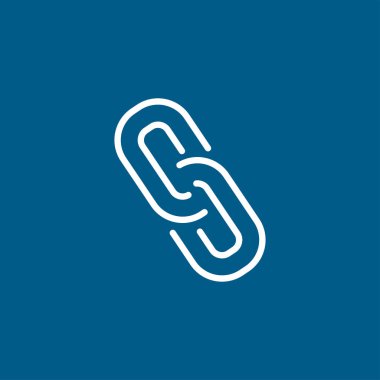 Mavi Arkaplanda Bağlantı Hattı Simgesi. Mavi Düz Biçim Vektör İllüstrasyonu.