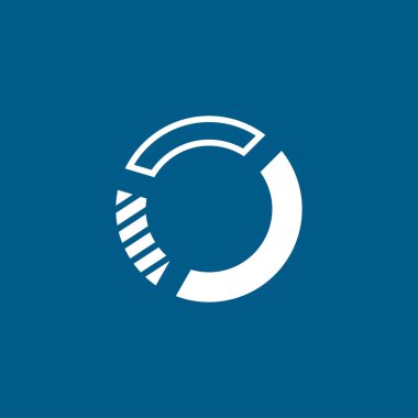 Mavi Arkaplanda Turta Çizelgesi Simgesi. Mavi Düz Biçim Vektör İllüstrasyonu.