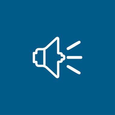 Mavi Arkaplanda Ses Hattı Simgesi. Mavi Düz Biçim Vektör İllüstrasyonu.