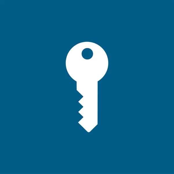 Schlüsselsymbol Auf Blauem Hintergrund Blaue Flache Vektor Illustration — Stockvektor