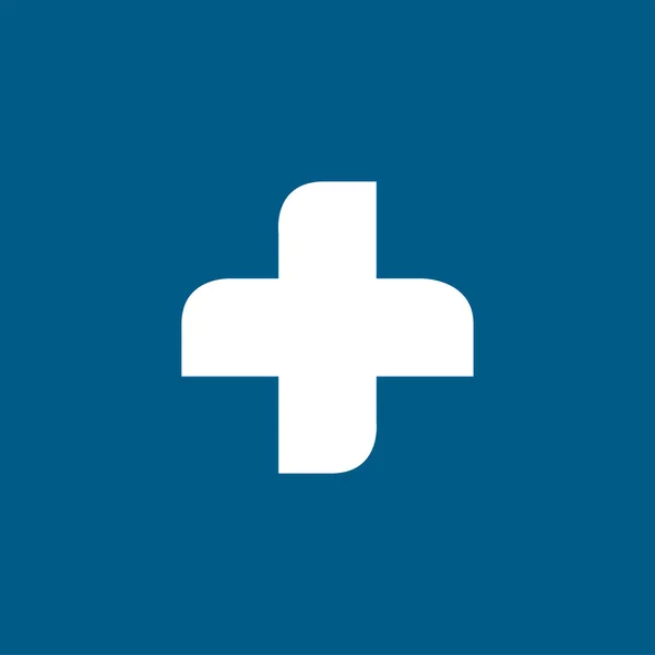 Cruz Médica Icono Sobre Fondo Azul Ilustración Vectores Estilo Plano — Vector de stock