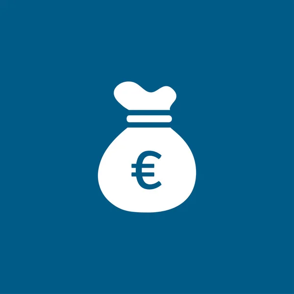 Money Sack Icon Blue Background Blue Flat Style Vector Illustration — Stock Vector