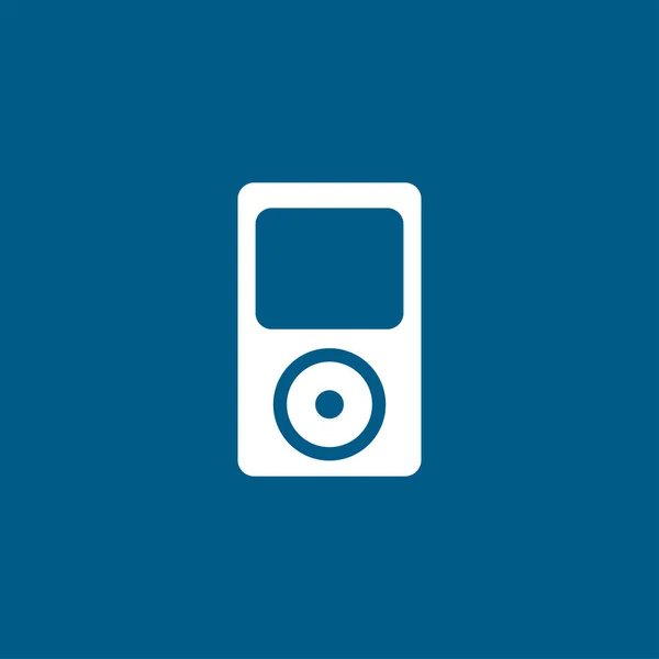 Musik Player Symbol Auf Blauem Hintergrund Blaue Flache Vektor Illustration — Stockvektor