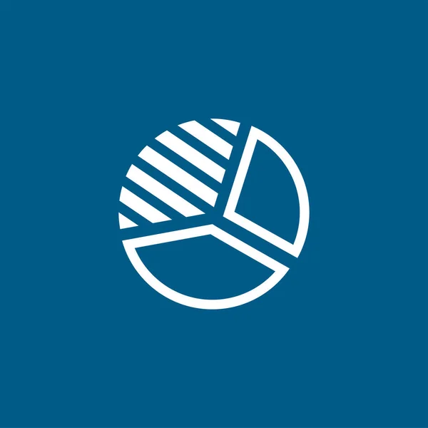 Taartdiagram Ikoon Blauwe Achtergrond Blauwe Vlakke Stijl Vectorillustratie — Stockvector